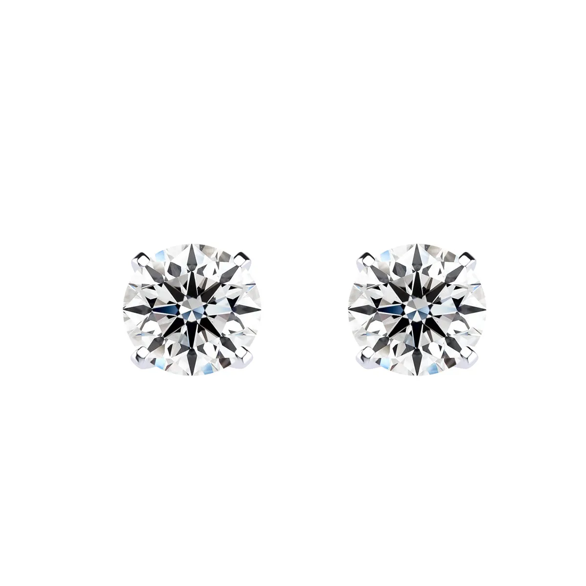 1 1/2 Carat Lab Grown Diamond Stud Earrings In 14K White Gold