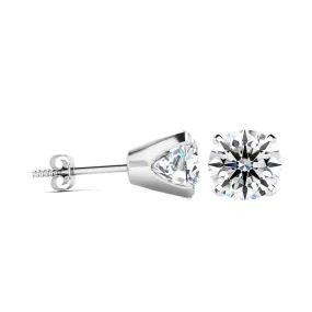 1 1/2 Carat Lab Grown Diamond Stud Earrings In 14K White Gold