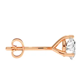 1 Carat Lab Grown Diamond Martini Stud Earrings In 14K Rose Gold