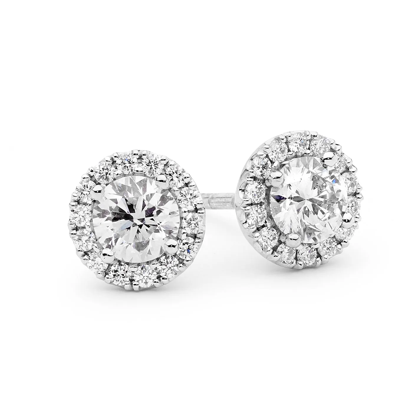 1.00ct halo diamond studs