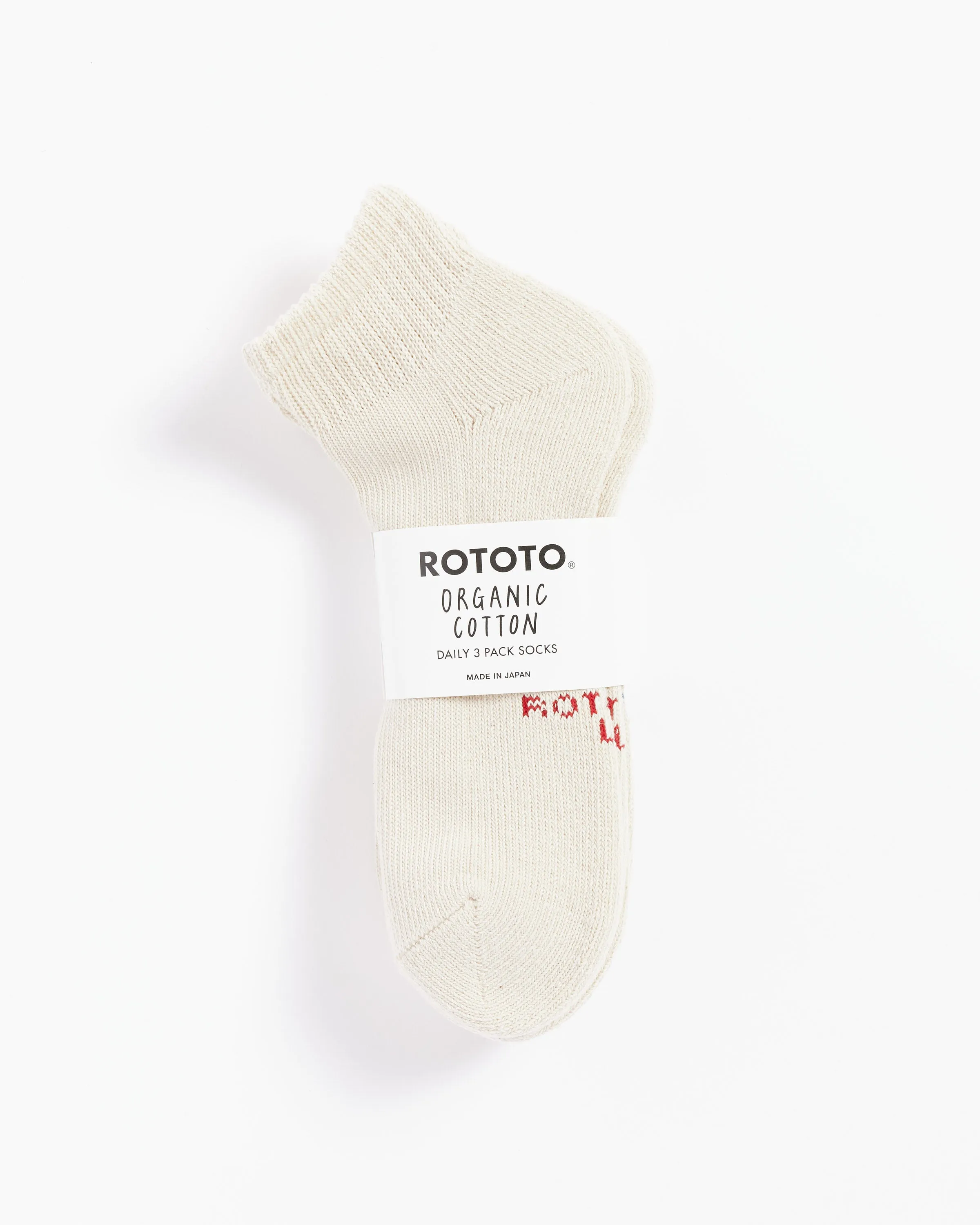 1371 Organic Cotton Daily 3 Pack Socks in Ecru