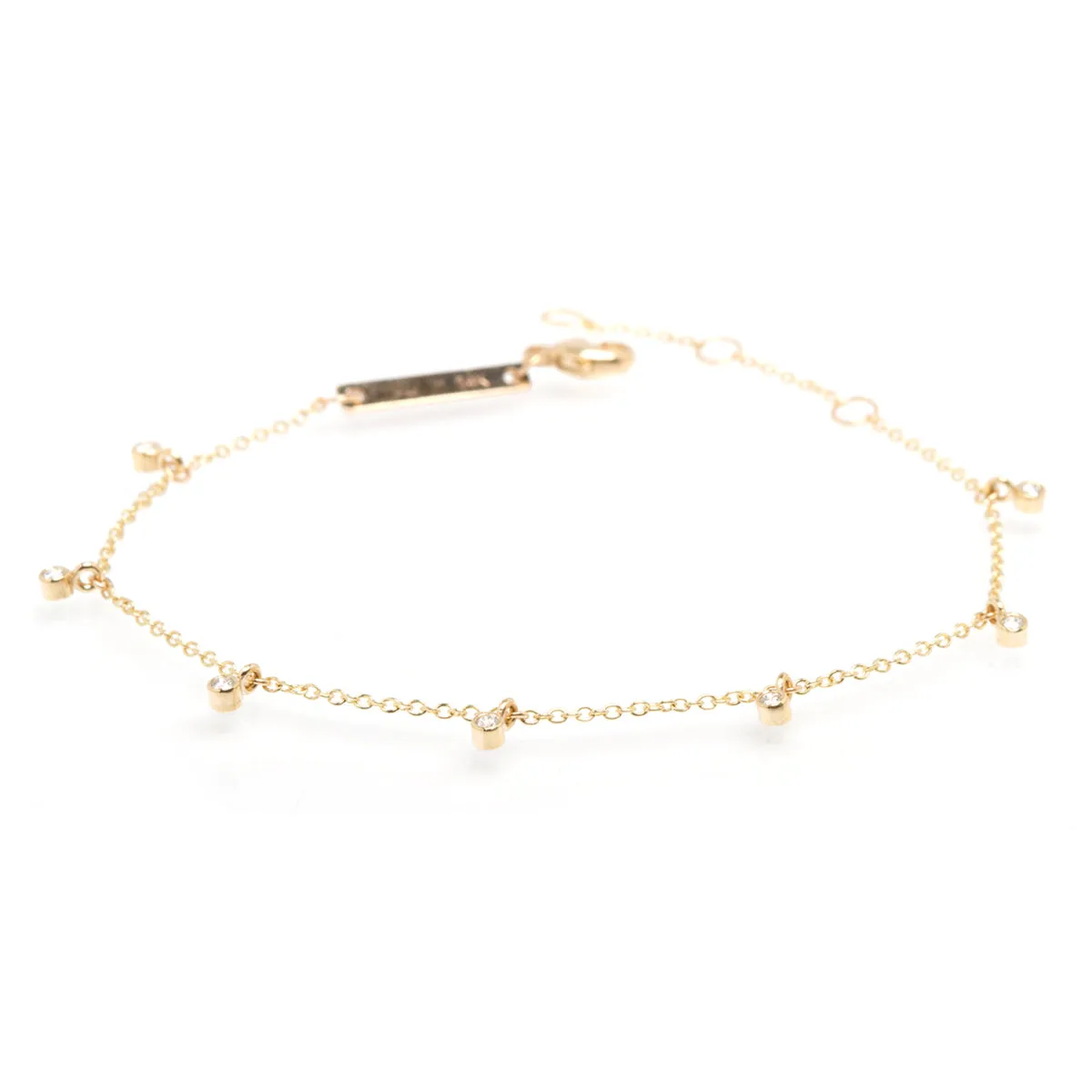 14k 7 Dangling Diamond Bracelet