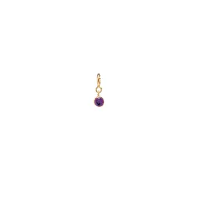 14k amethyst charm pendant with spring ring