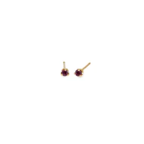 14k Small Garnet Prong Studs | January Birthstone