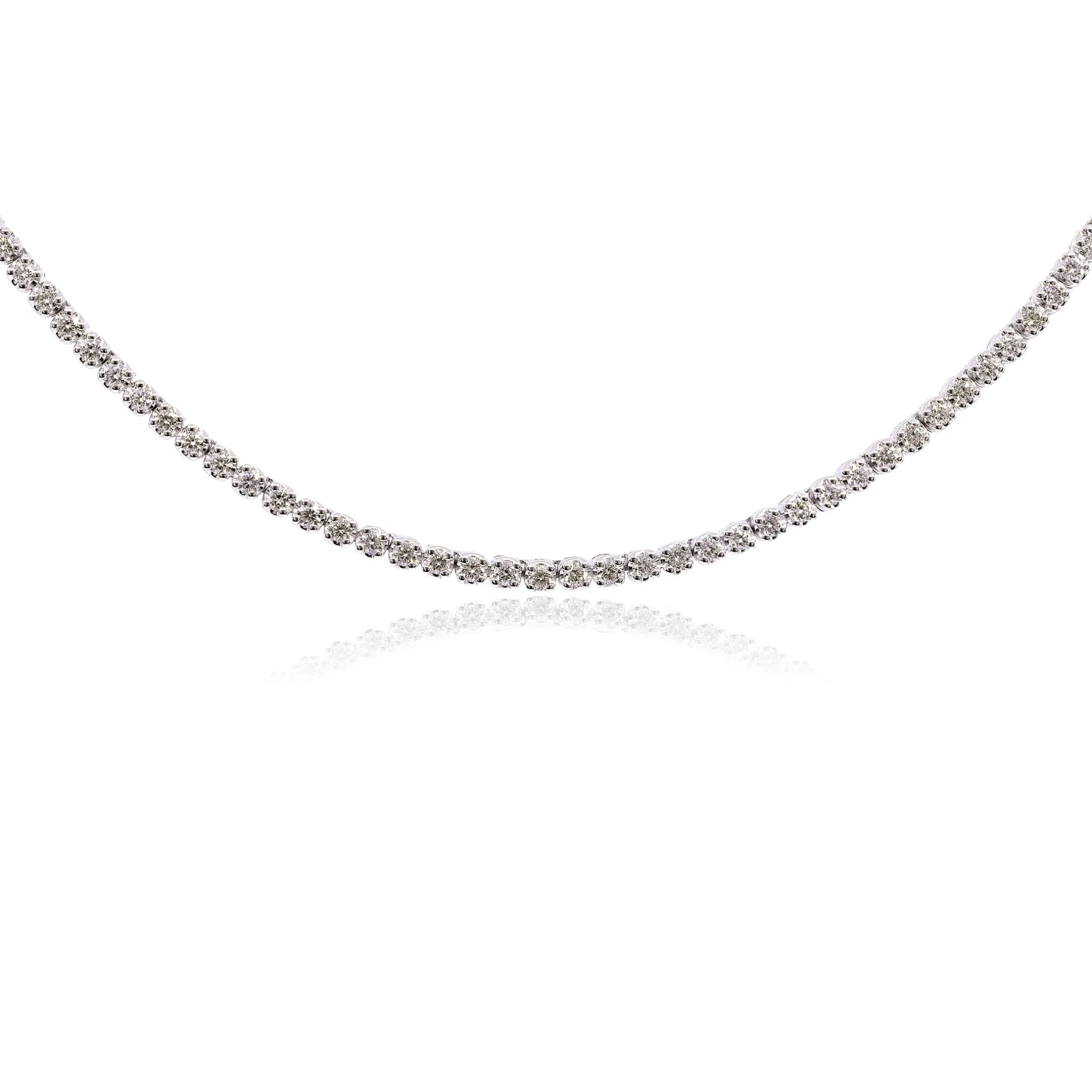 14K WHITE GOLD DIAMOND TENNIS STYLE NECKLACE - 2.38CTW