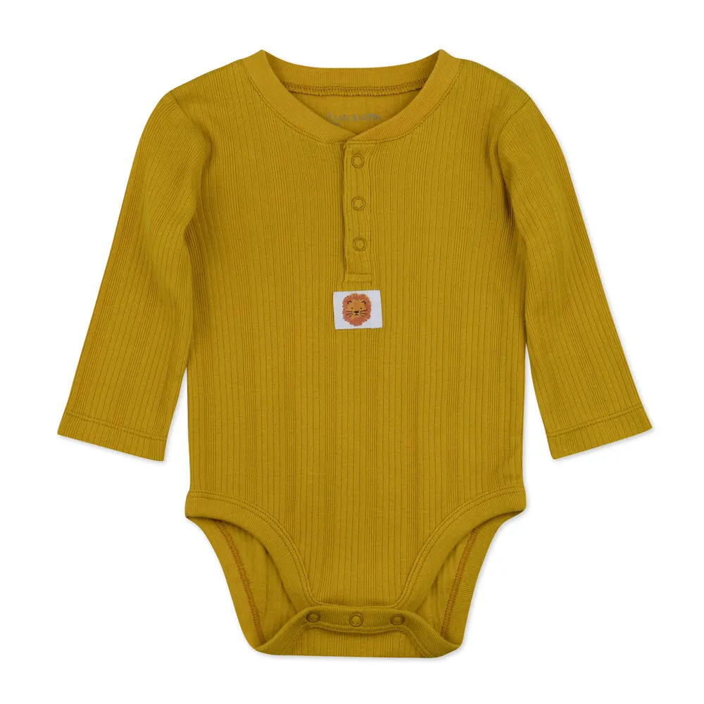 2-Pack Organic Cotton Long Sleeve Bodysuit in Lion Print