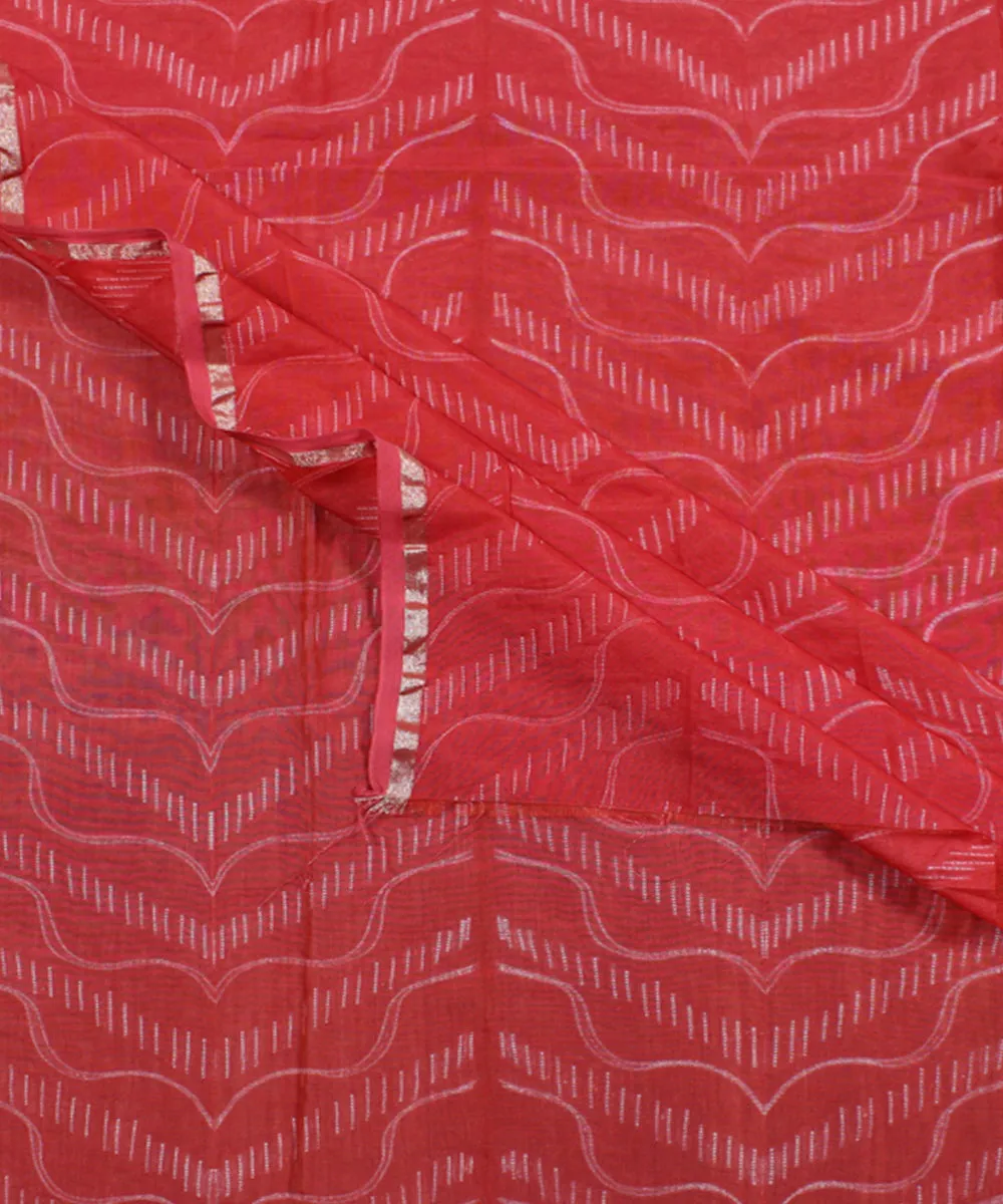 2.5 m Red cotton tie dye shibori kurta material