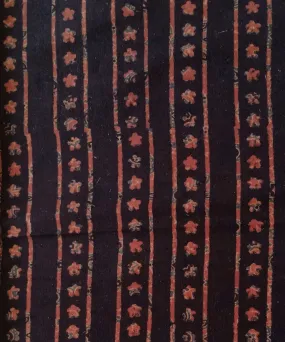 2.5m Black red blue handspun hand woven cotton ajrakh kurta material