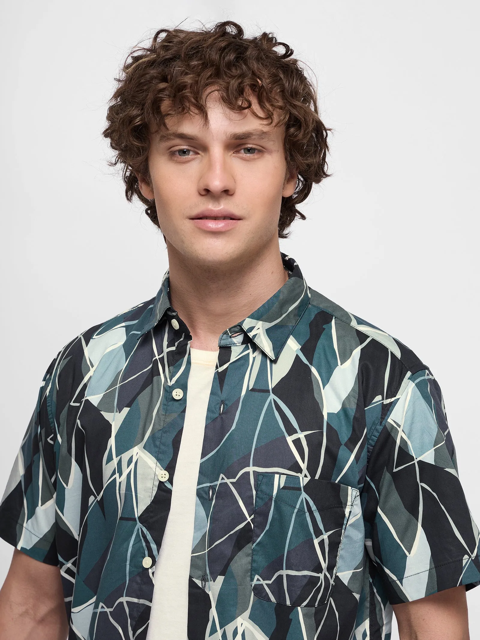 Abstract Print Short Sleeve Shirt