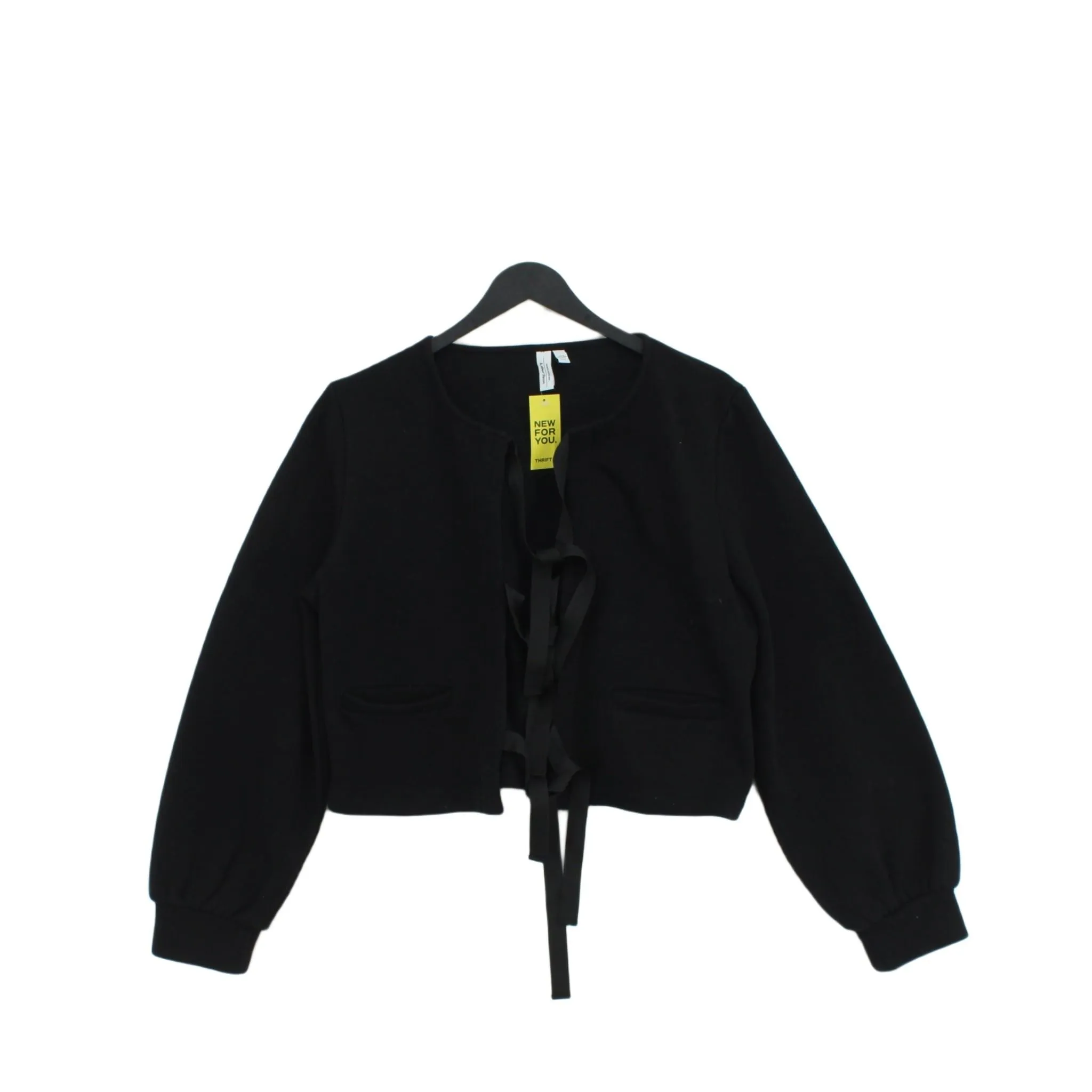 & Other Stories Women's Blazer M Black Cotton with Other, Polyester