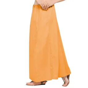 Appealing Women's Orange Pure Cotton Readymade Petticoat For Saree