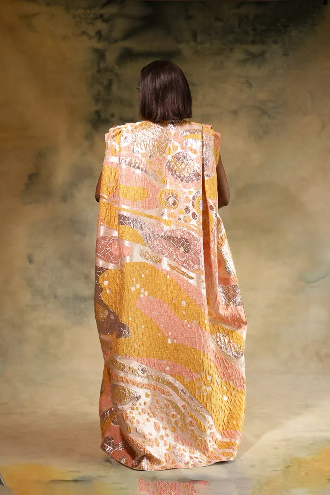 ARIKE REGAL KAFTAN - PEACH, PINK, YELLOW & WHITE