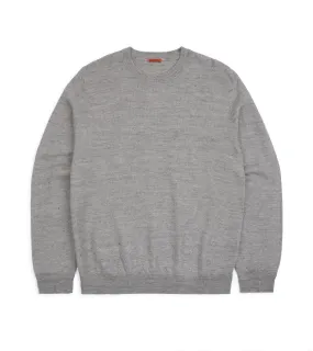 Barena Ato Slissa Cotton Linen Crew Neck Sweater: Grey