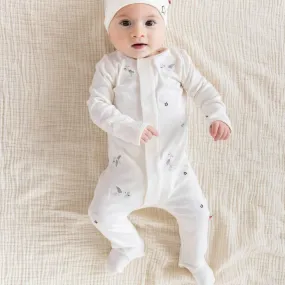 beary special delivery organic cotton magnetic parent favorite footie   hat set