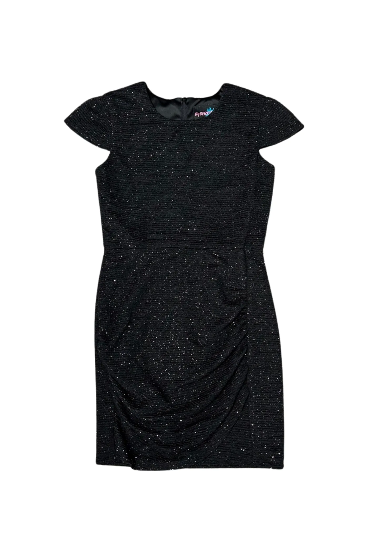 Black Sparkle Cap Sleeve Dress