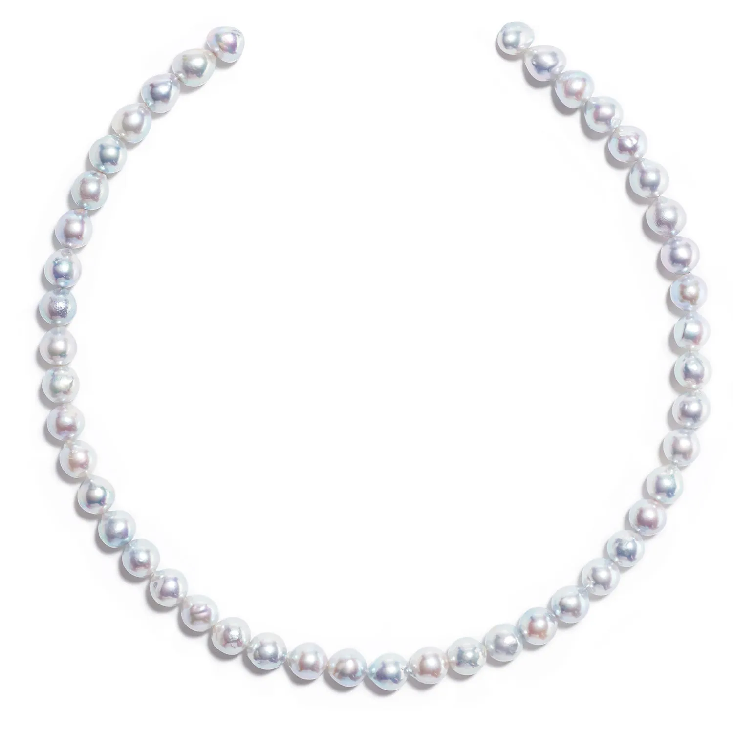 Blue Gray Rainbow Akoya Pearl Strand