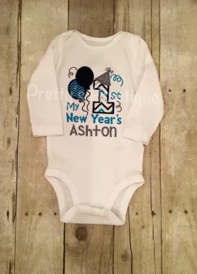 Boy New Years Shirt or Bodysuit -- 1st New Year's Shirt or bodysuit any size