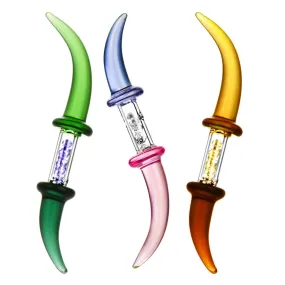 Bull Horn w/ Diamond Jewels Glass Dabber | 3.75