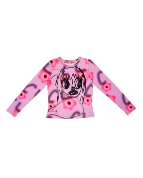 CL Girl Fitted Long Sleeve Jersey Top - Pink