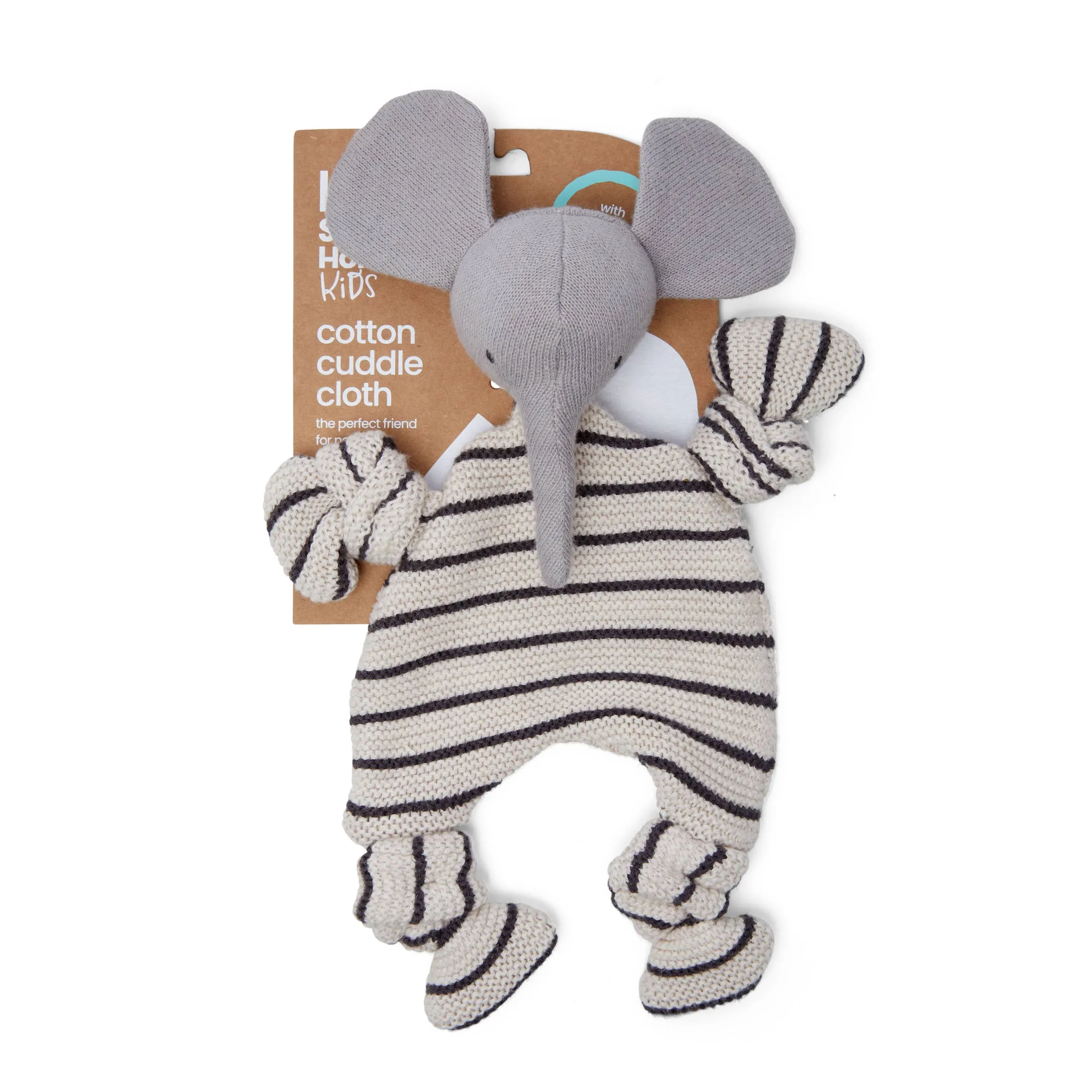 Cotton Knit Baby Comforter Cuddle Cloth - Elephant - Sophie Home