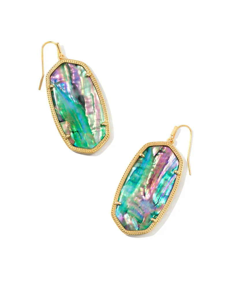 Danielle Statement Earrings Gold Lilac Abalone by Kendra Scott