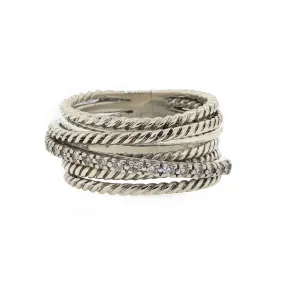 David Yurman Diamond Wide Crossover Ring