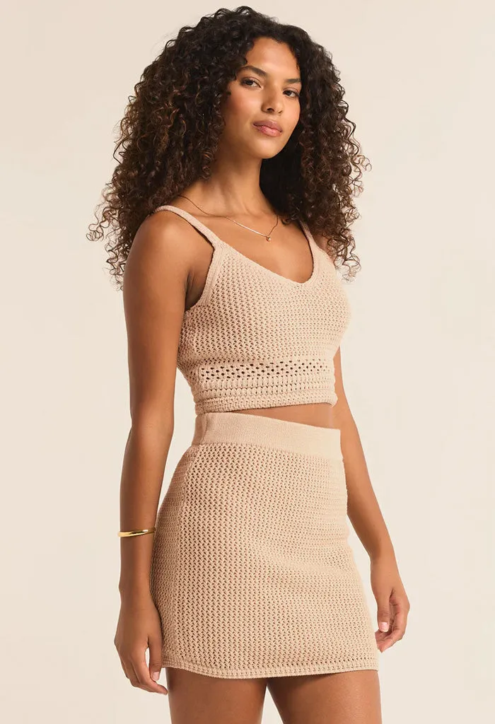 Embrie Crochet Tank-Natural