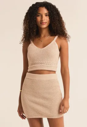 Embrie Crochet Tank-Natural