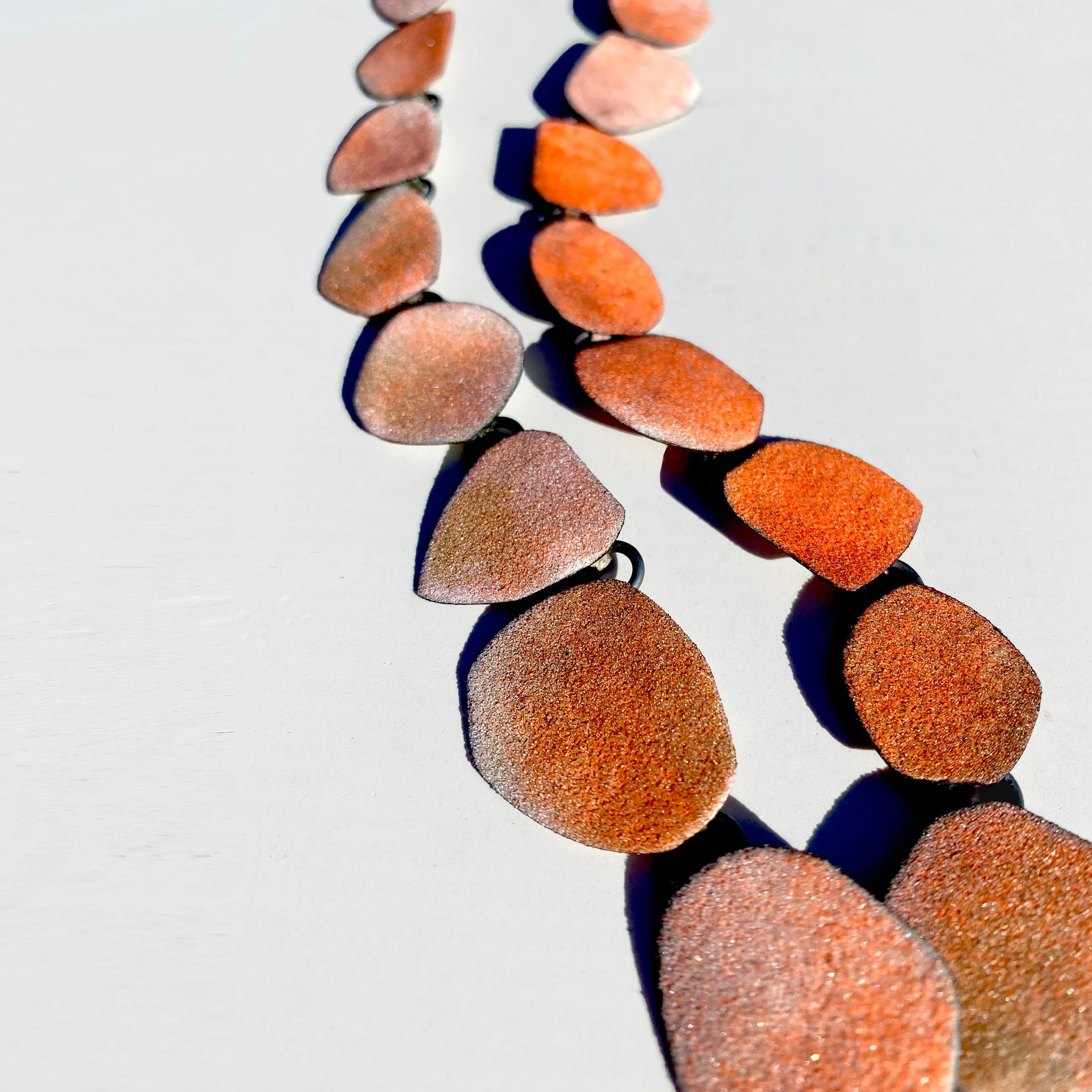 Enamel Necklace Ombré Orange