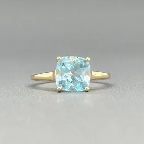 Estate 14K Y Gold 1.81ctw Blue & White Topaz Ring