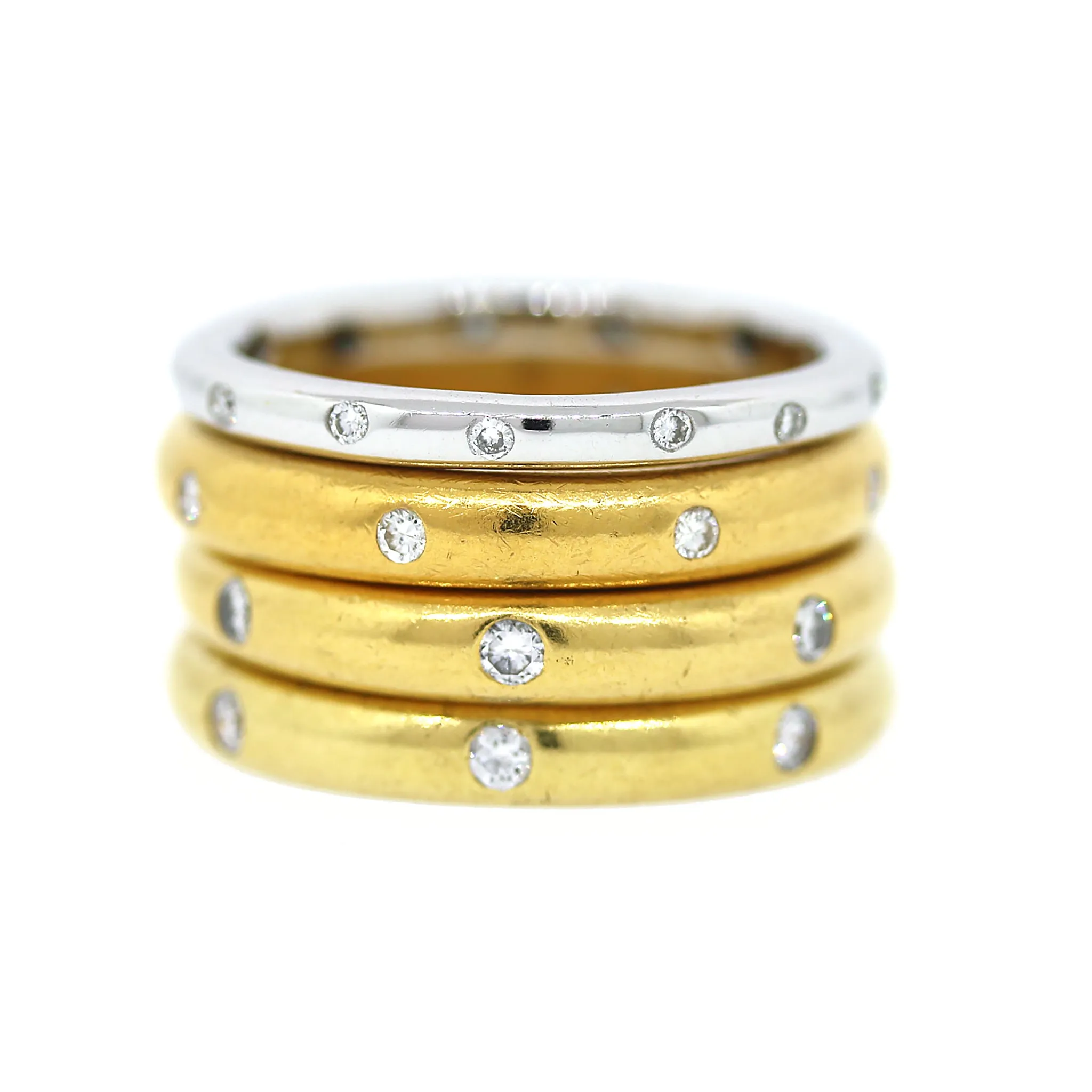 Etoile-Style Diamond Stackable Ring in 18k Gold