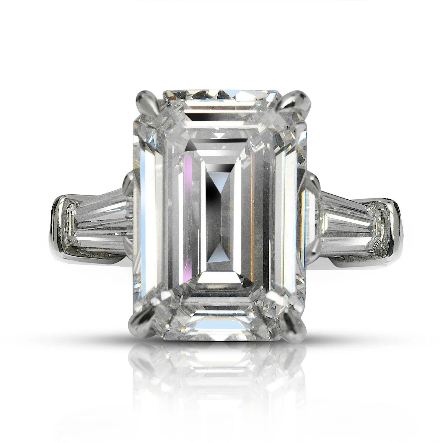 EVY 7 CARAT EMERALD CUT F COLOR INTERNALLY FLAWLESS CLARITY DIAMOND ENGAGEMENT RING PLATINUM GIA CERTIFIED 6 CT F IF BY MIKE NEKTA