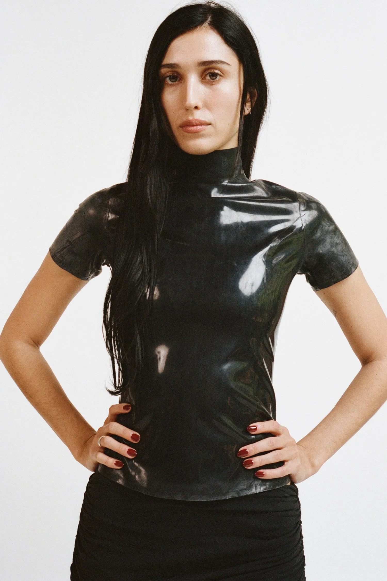 FRANKIE TEE - BLACK LATEX