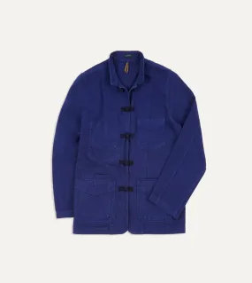 French Blue Cotton Twill Five-Pocket Artists Chore Jacket