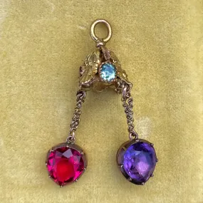 Georgian Twin Stone Drop Pendant