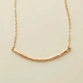 Hammered Crescent Bar Necklace