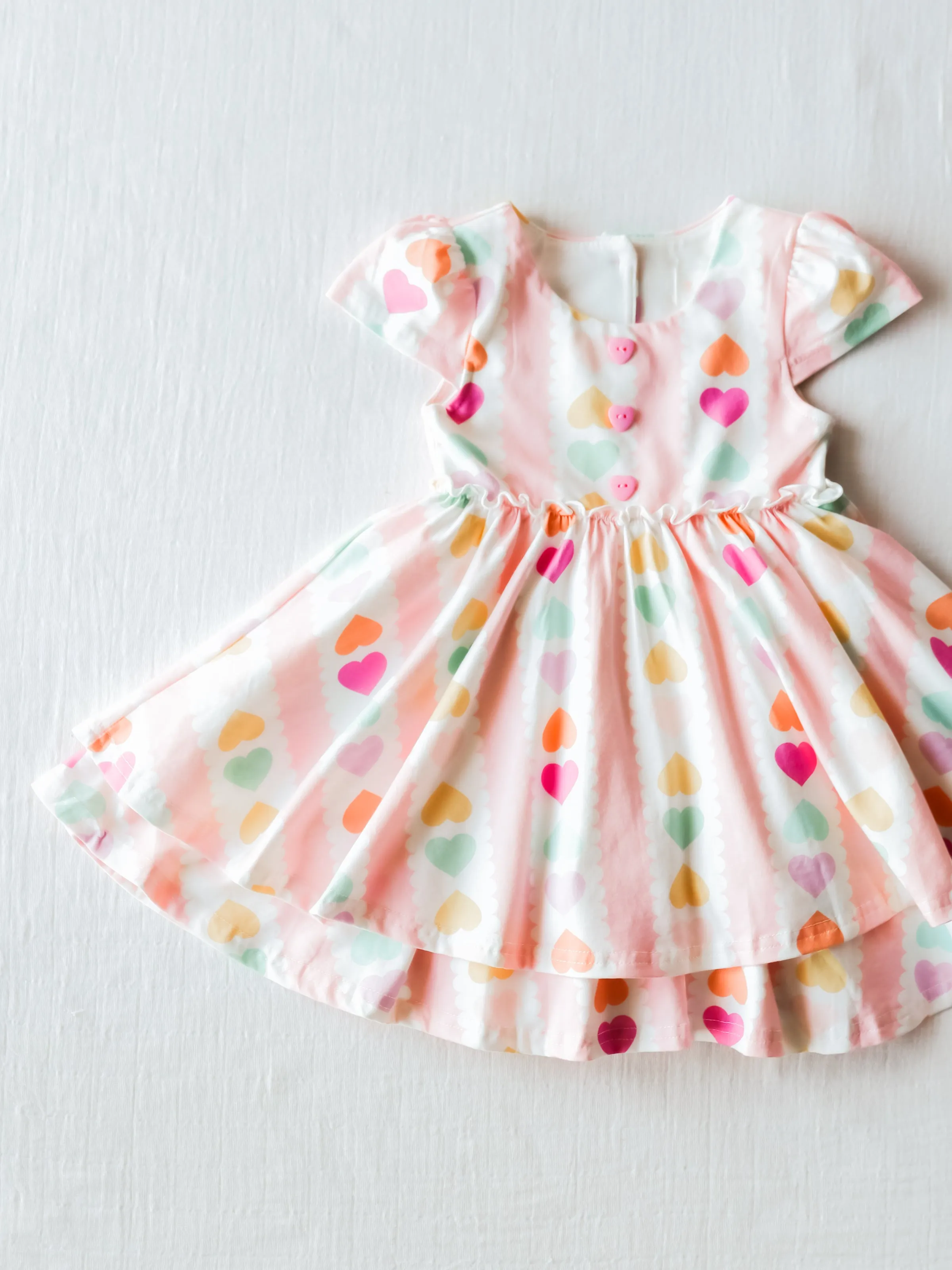 Hazel Dress - Rainbow Hearts