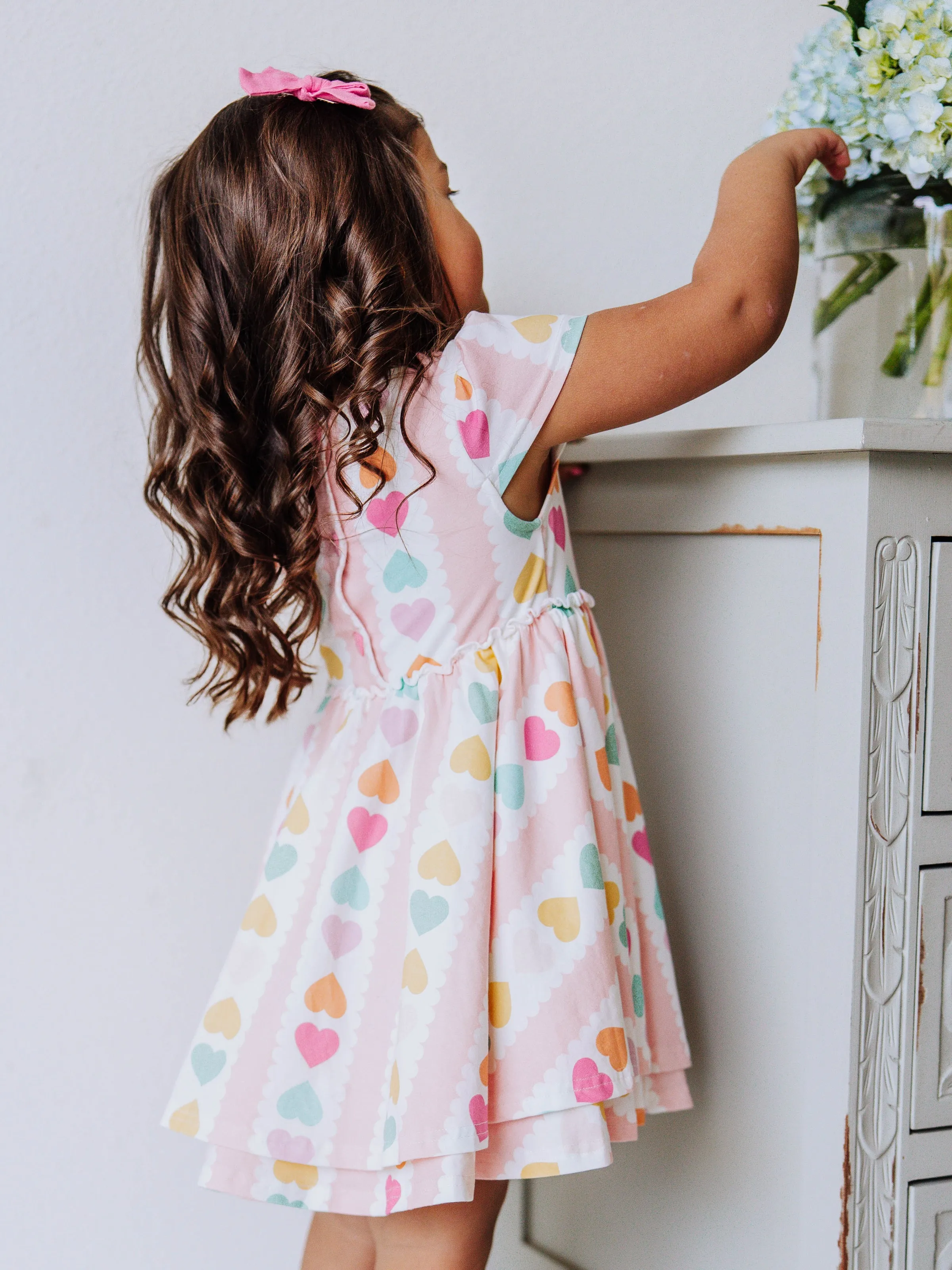 Hazel Dress - Rainbow Hearts