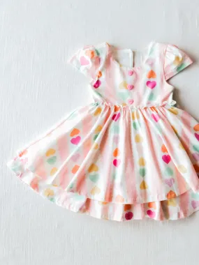 Hazel Dress - Rainbow Hearts