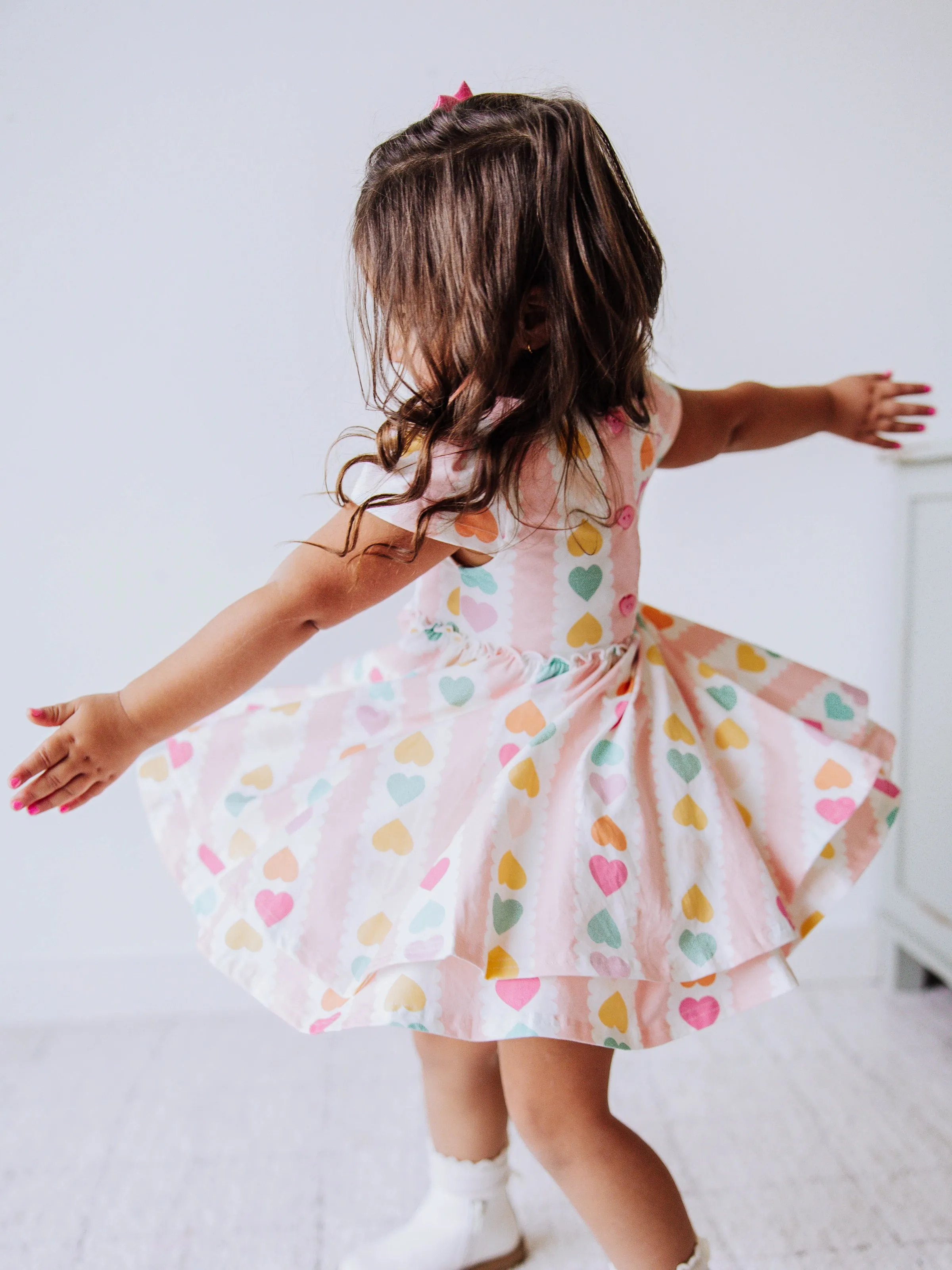 Hazel Dress - Rainbow Hearts