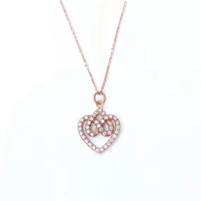 INFINITY HEARTS LOCK KNOT DIAMOND PENDANT [pre order] - SN003