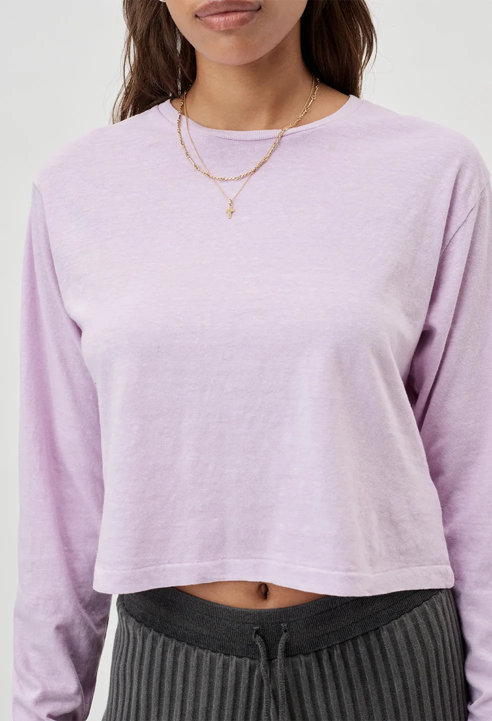 Jersey LS Cropped Tee / Prism