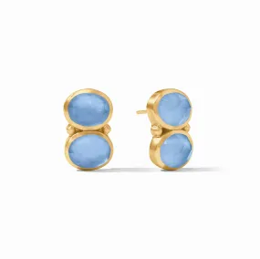 Julie Vos Honey Duo Earring, Chalcedony Blue