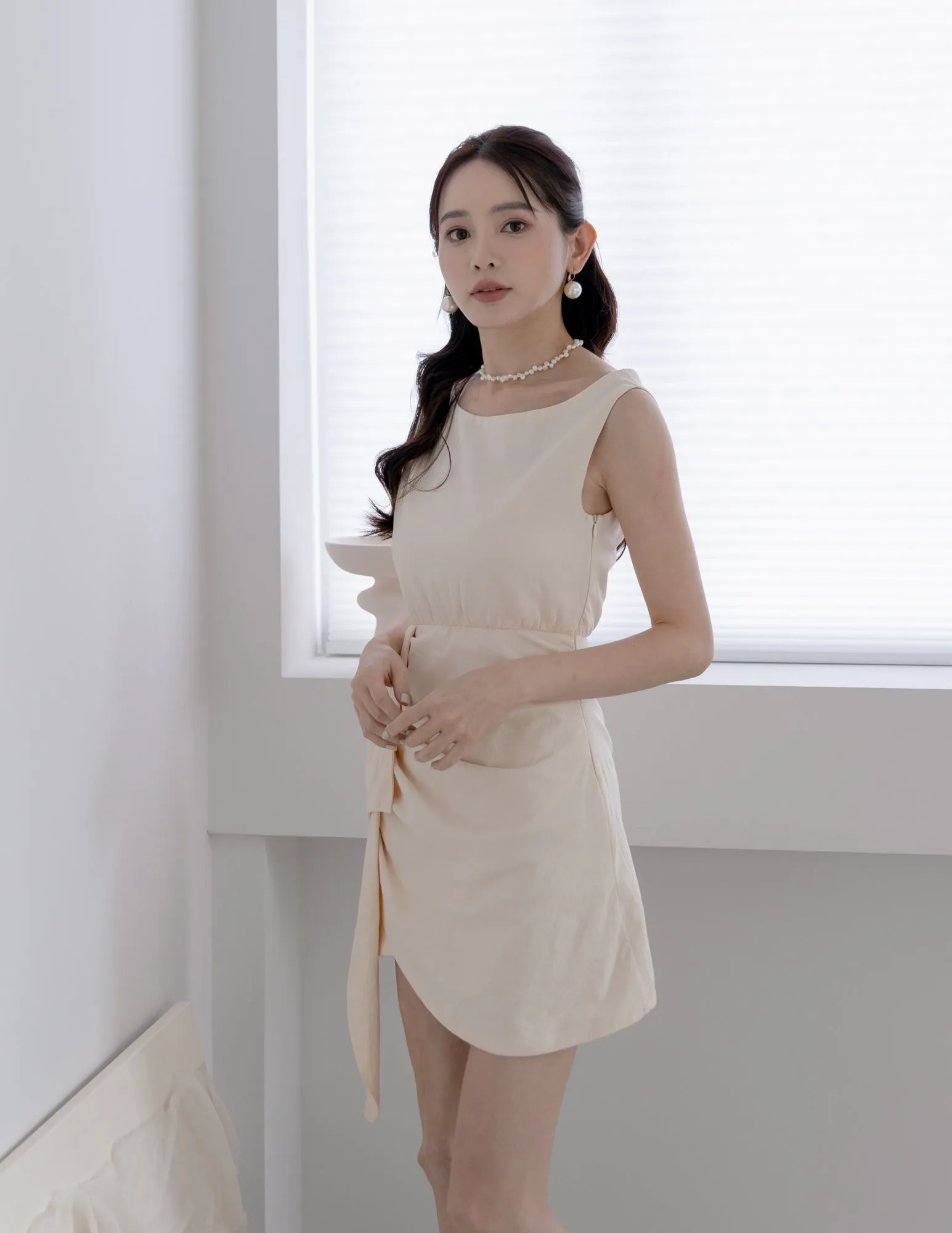 Kelly Linen Dress in Cream