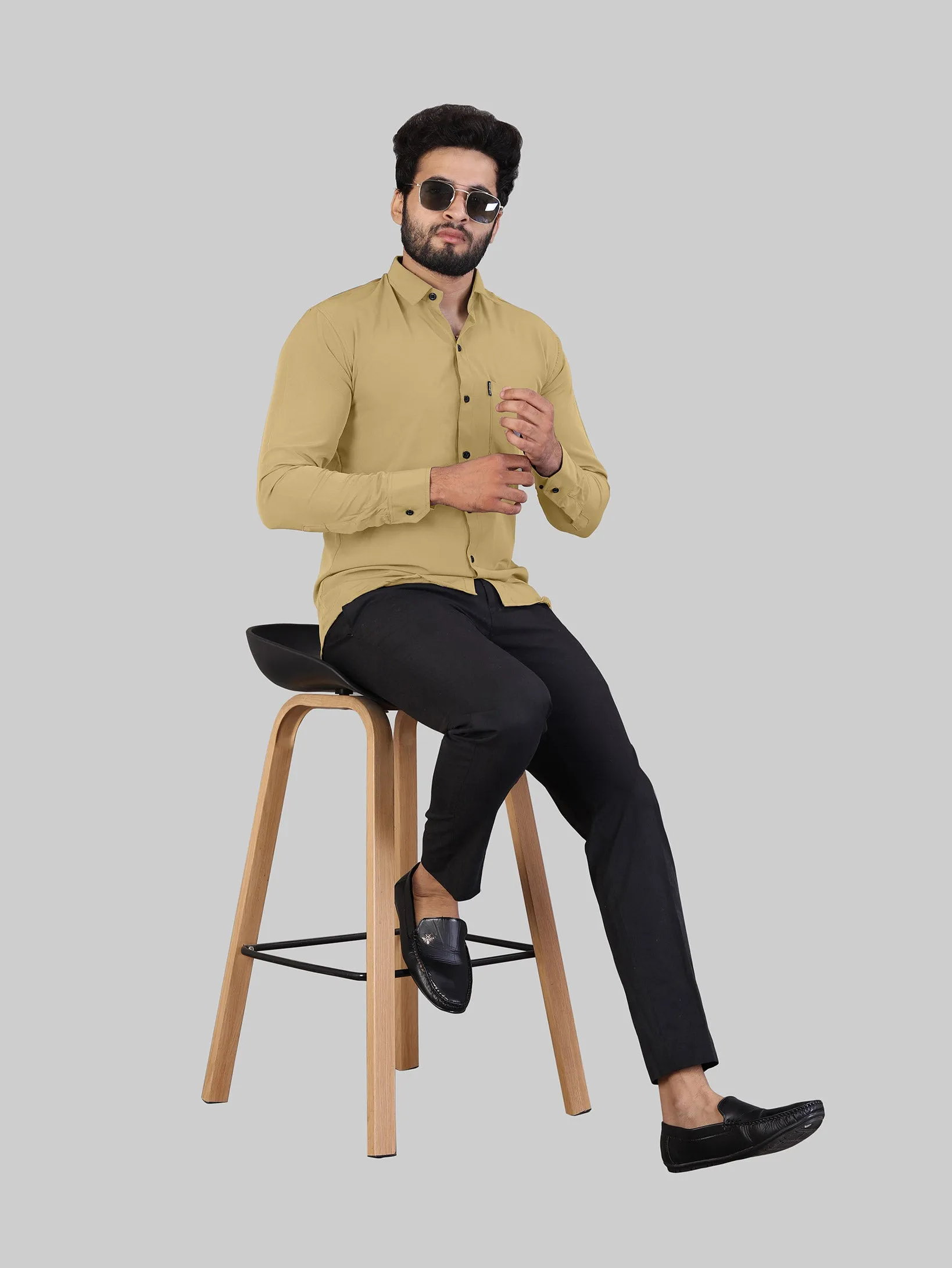 Khaki Expandable Full Sleeve Shirt