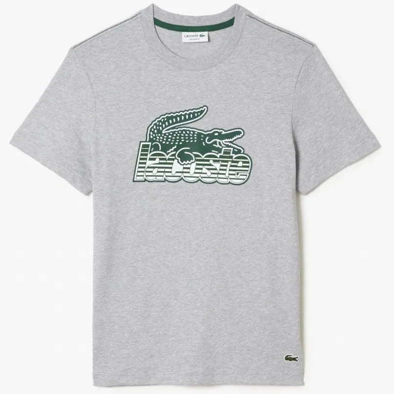 Lacoste Cotton Jersey Print T Shirt (Grey Chine) TH5070-51