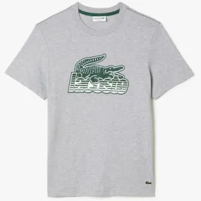 Lacoste Cotton Jersey Print T Shirt (Grey Chine) TH5070-51