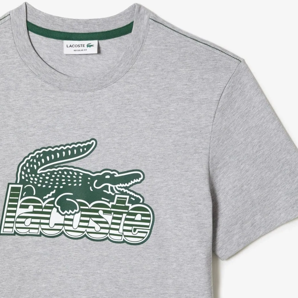 Lacoste Cotton Jersey Print T Shirt (Grey Chine) TH5070-51