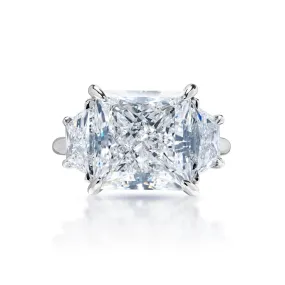 Leena 10 Carat F VS1 Princess Cut Lab Grown Diamond Engagement Ring in Platinum. GIA Certified