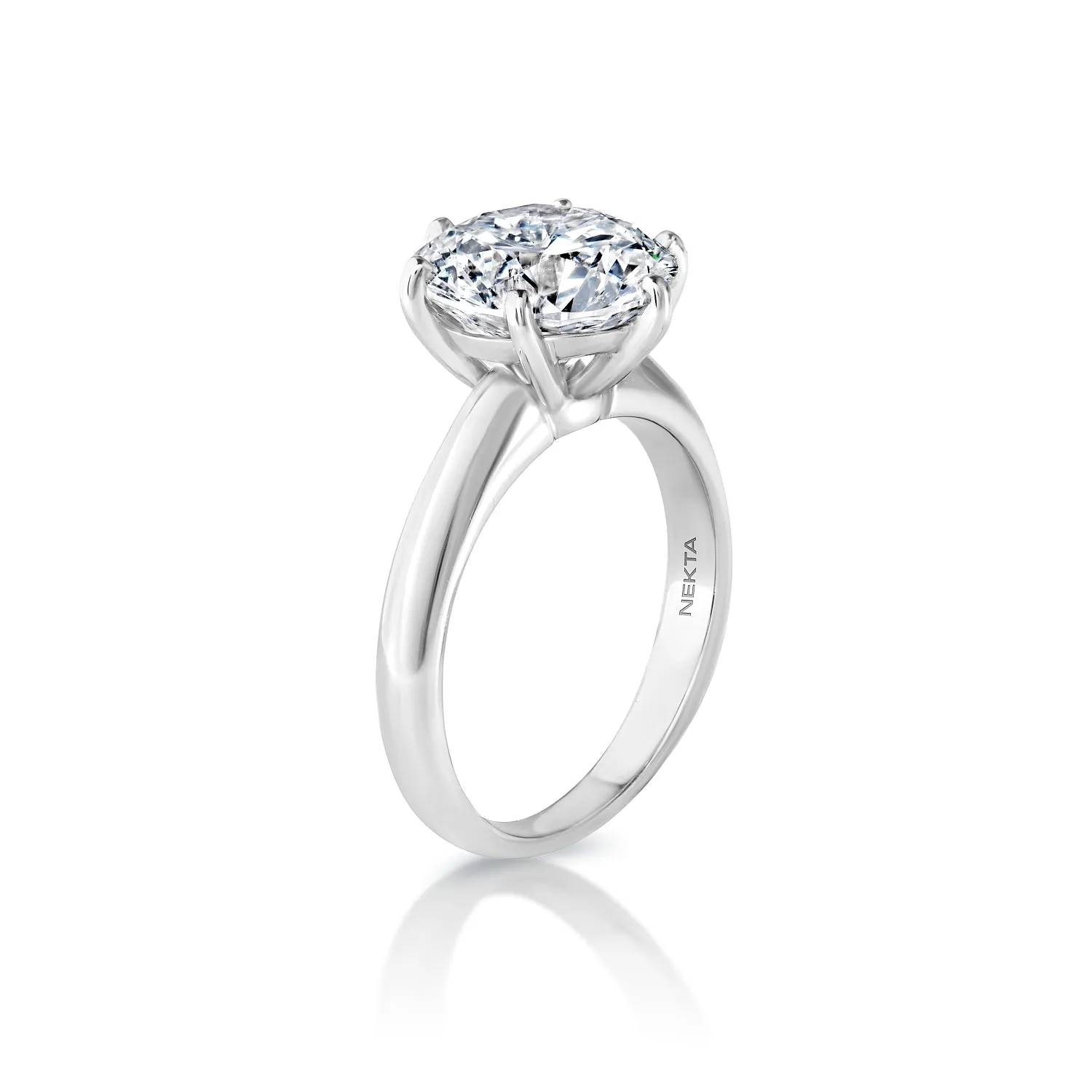 Lefa 4 Carat G VS2 Round Brilliant Lab Grown Diamond Solitaire Engagement Ring in 18k White Gold